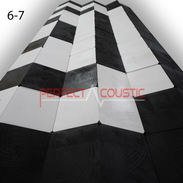 Art Acoustic Diffusor in weiß und schwarz, Farbcode ist 6-7
