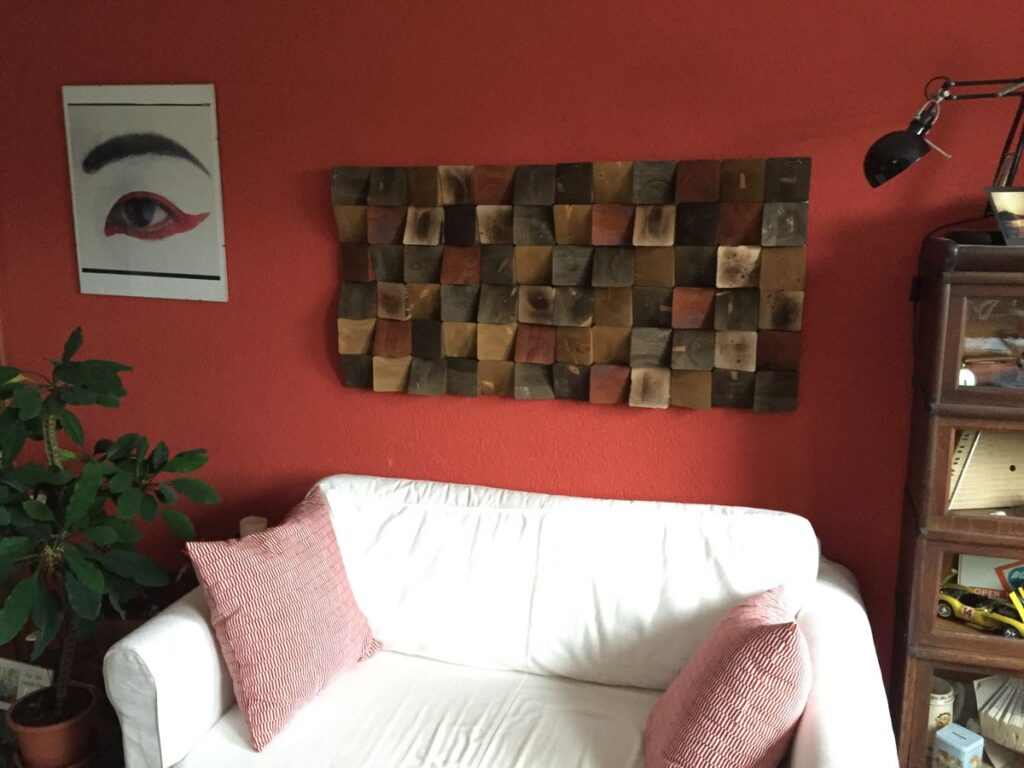 Art-Akustikdiffusor – 60 × 60 × 6 cm – stilvolle Wandgestaltung im Wohnzimmer
