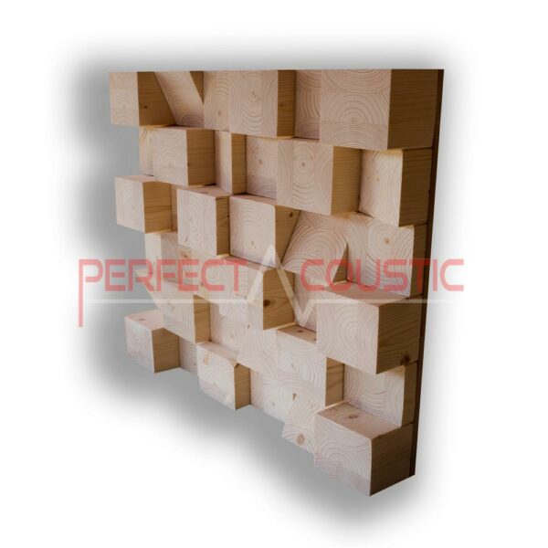 Holzwürfel-Akustikdiffusor aus natürlichem Hartholz
