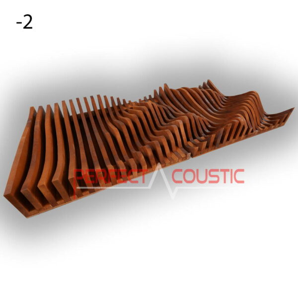 Parametrischer akustischer Diffusor aus mahagoni, Code -2