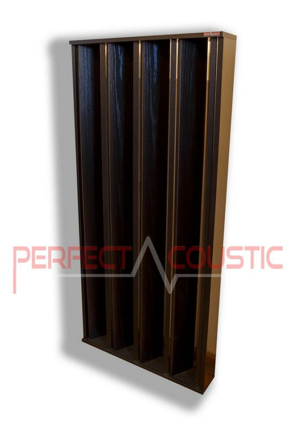 Säulenförmiger Diffusor-Resonator Akustik-Diffusor aus Hartholz in dunkler Walnussfarbe