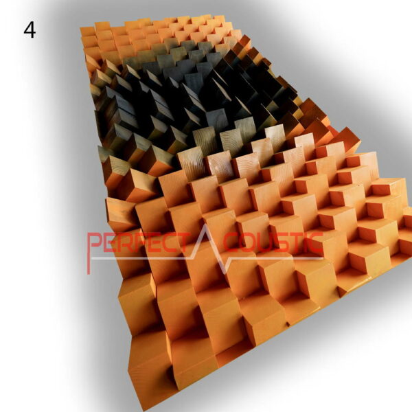 Wandplatte Design Akustik-Paneel-Diffusor in schwarz und orange, Farbcode 4