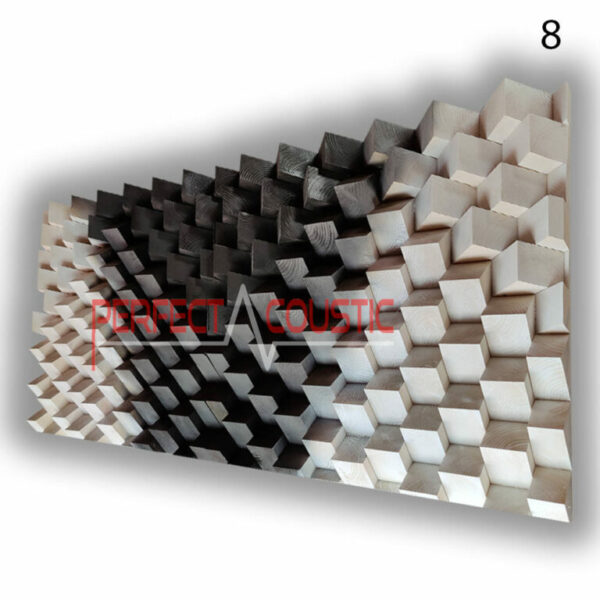 Wandplatte Design Akustik-Panel-Diffusor in schwarz und weiß, Farbcode 8