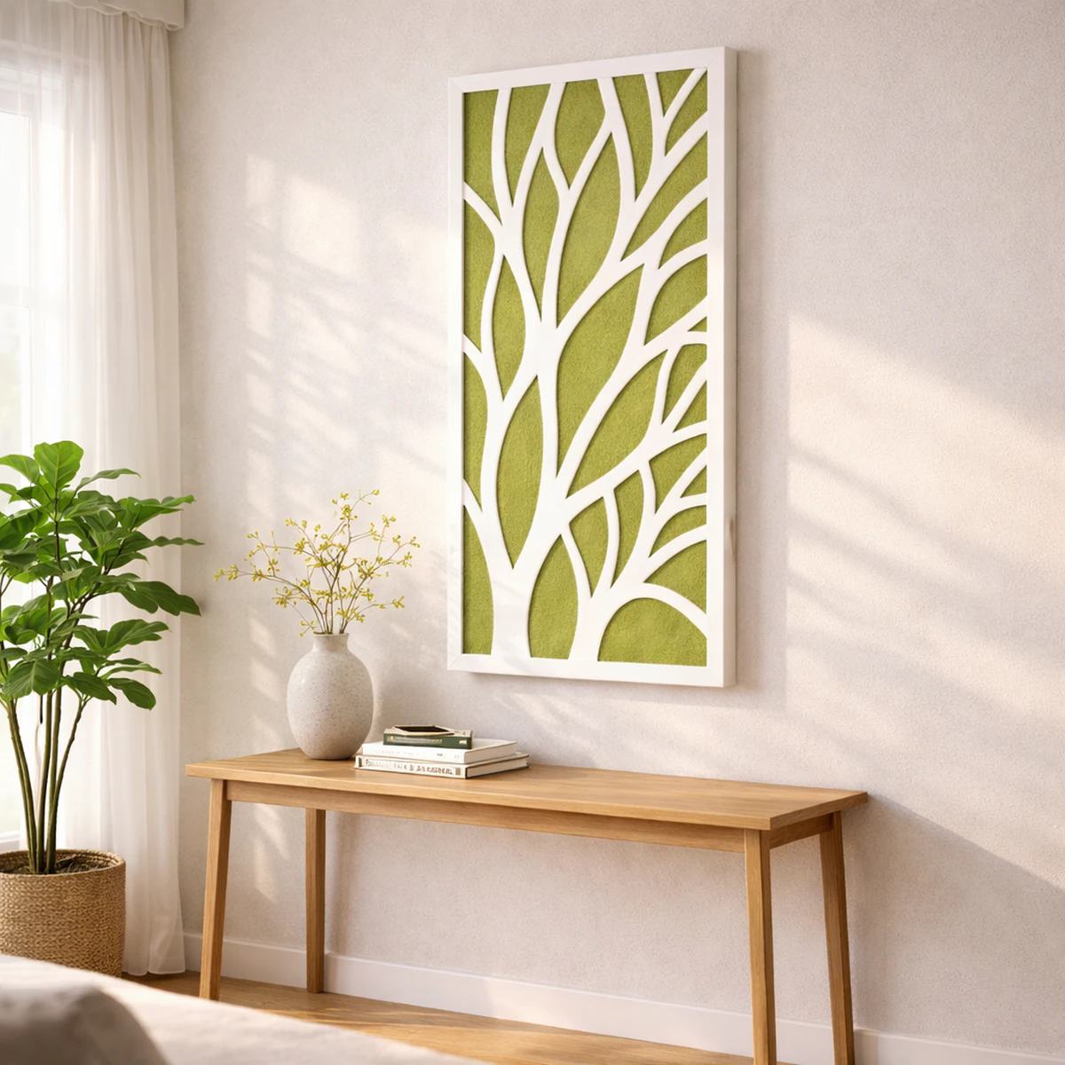 Diffusor-Panel im Wohnzimmer – ein besonders schönes Designelement