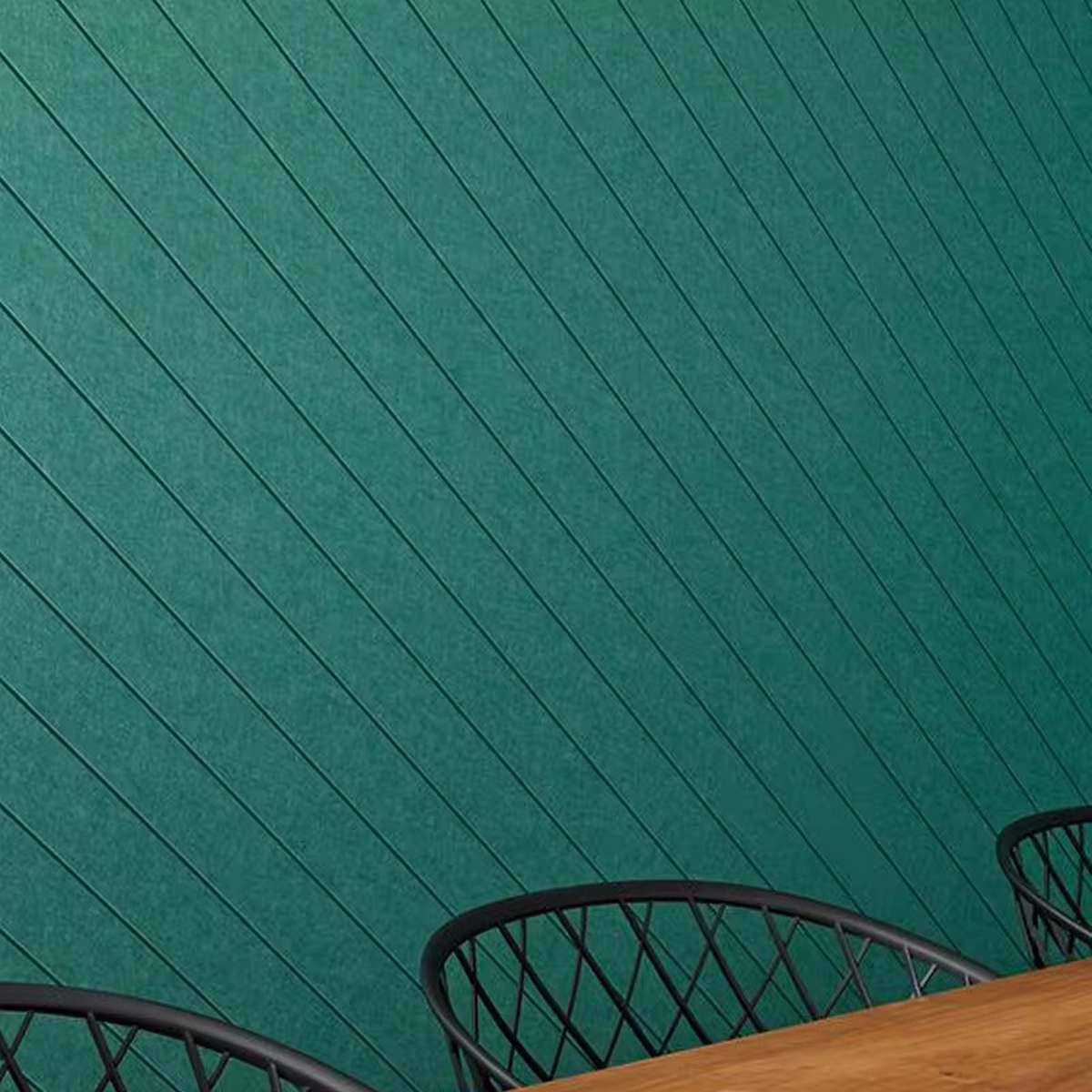 Bilnora extra dichte Filz-Schallschutzplatte – Grün, diagonal montiert