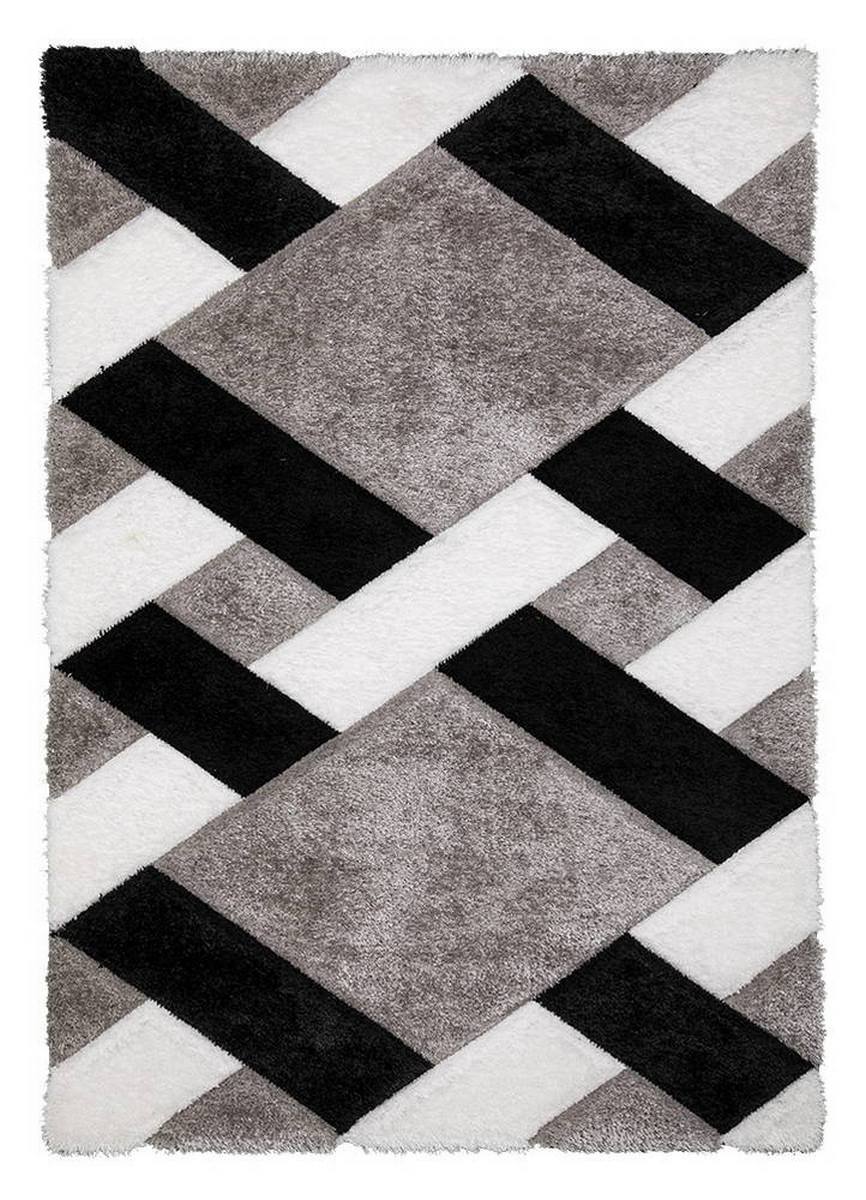 Professional Calm Grid Grey Schalldämpfer-Teppich mit markantem geometrischem Muster in Grau, Schwarz und Weiß und dichtem, komfortablem Flor.