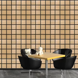 Freja Holz Akustik-Wandpaneel mit Karomuster - 60x60cm - white oak