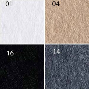 bilnora-akustikschirm-filz-farbpalette Farbpalette der Bilnora Filz-Schreibtischtrennwände mit den Farbvarianten Weiß, Beige, Anthrazit und Dunkelgrau.