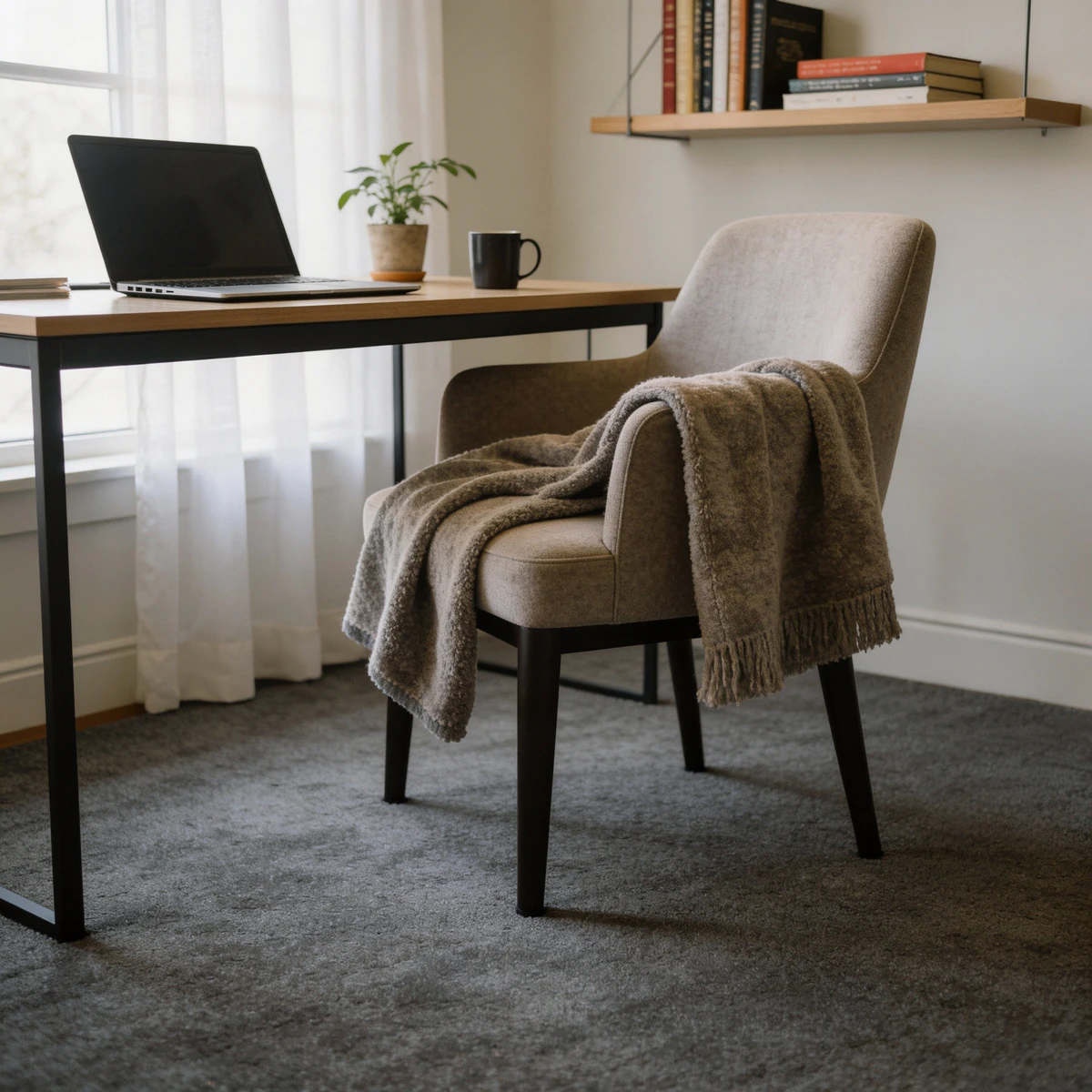 Aurora schallabsorbierender Teppich in Anthrazit, Homeoffice