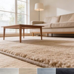 Aurora schallabsorbierender Teppich im Wohnzimmer, vier Farben: Beige, Sand, Silber, Anthrazit