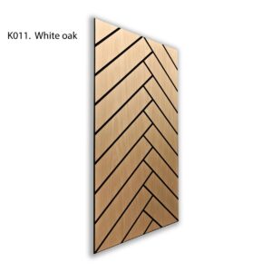 FREJA Schallschutzpaneel mit Fischgrätmuster – White Oak, Seitenansicht